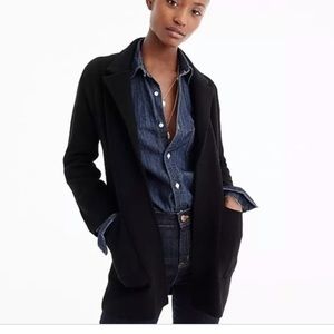 J Crew Black Open Front Sweater Blazer Sz L